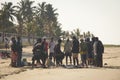 Fishermen gathered around the fish in Vilanculos